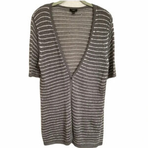Talbots gray knit long cardigan